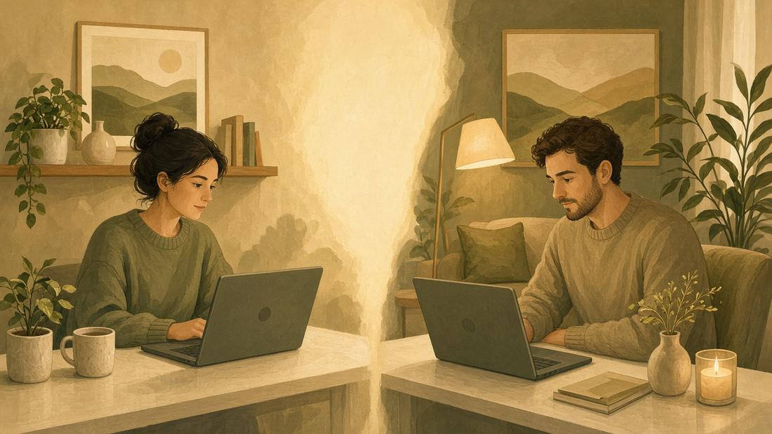 حضور زوجین در جلسه زوج‌درمانی آنلاین از دو مکان متفاوت